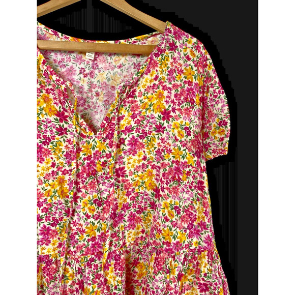 Terra & Sky Floral Top Fit & Flare Peplum Pink V Neck Romantic Cottagecore 1X - Picture 7 of 13